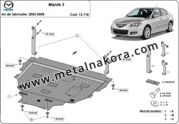 Предпазна кора за двигател, скоростна кутия и радиатор Mazda 3 2