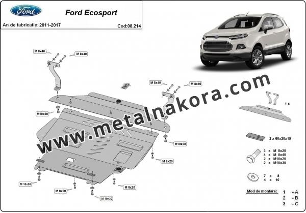 Предпазна кора за двигател, скоростна кутия, радиатор и предна броня Ford EcoSport 2