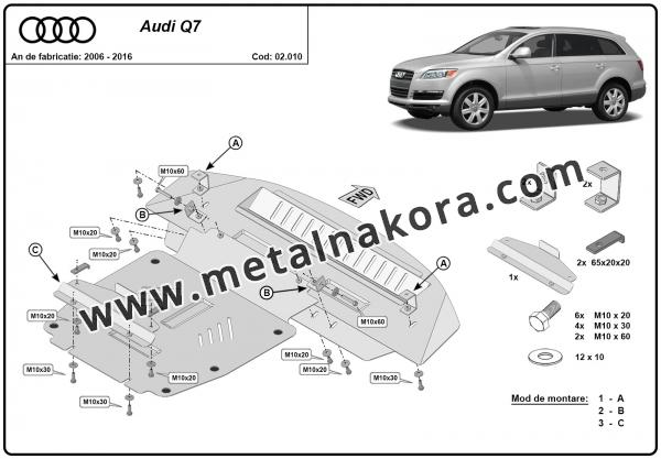 Предпазна кора за двигател и предна броня Audi Q7 2