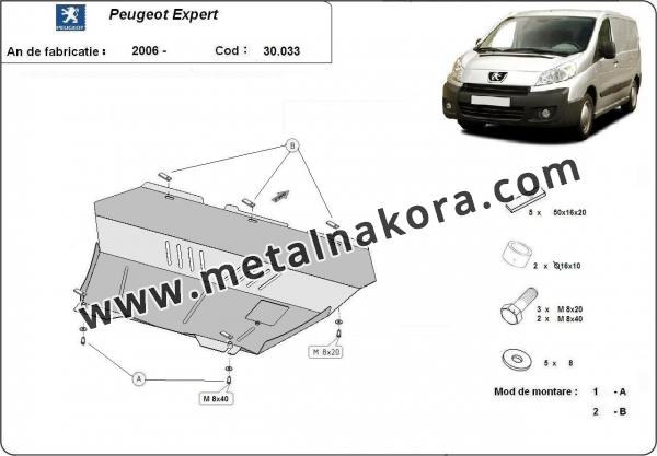 Unterfahrschutz für Motor und Getriebe aus Stahl für  Peugeot Expert 2
