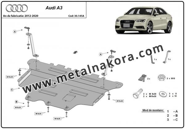 Предпазна кора за двигател, скоростна кутия и радиатор Audi A3 (8V)  2