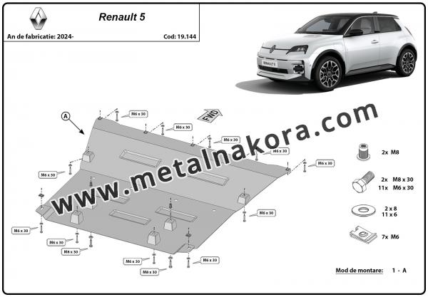 Метална предпазна кора за двигател Renault 5 E-Tech 2